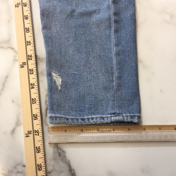 Amerian Eagle Mom Jeans Womens 6 Light/ Medium Wash Distressed Cotton Denim - Picture 10 of 15